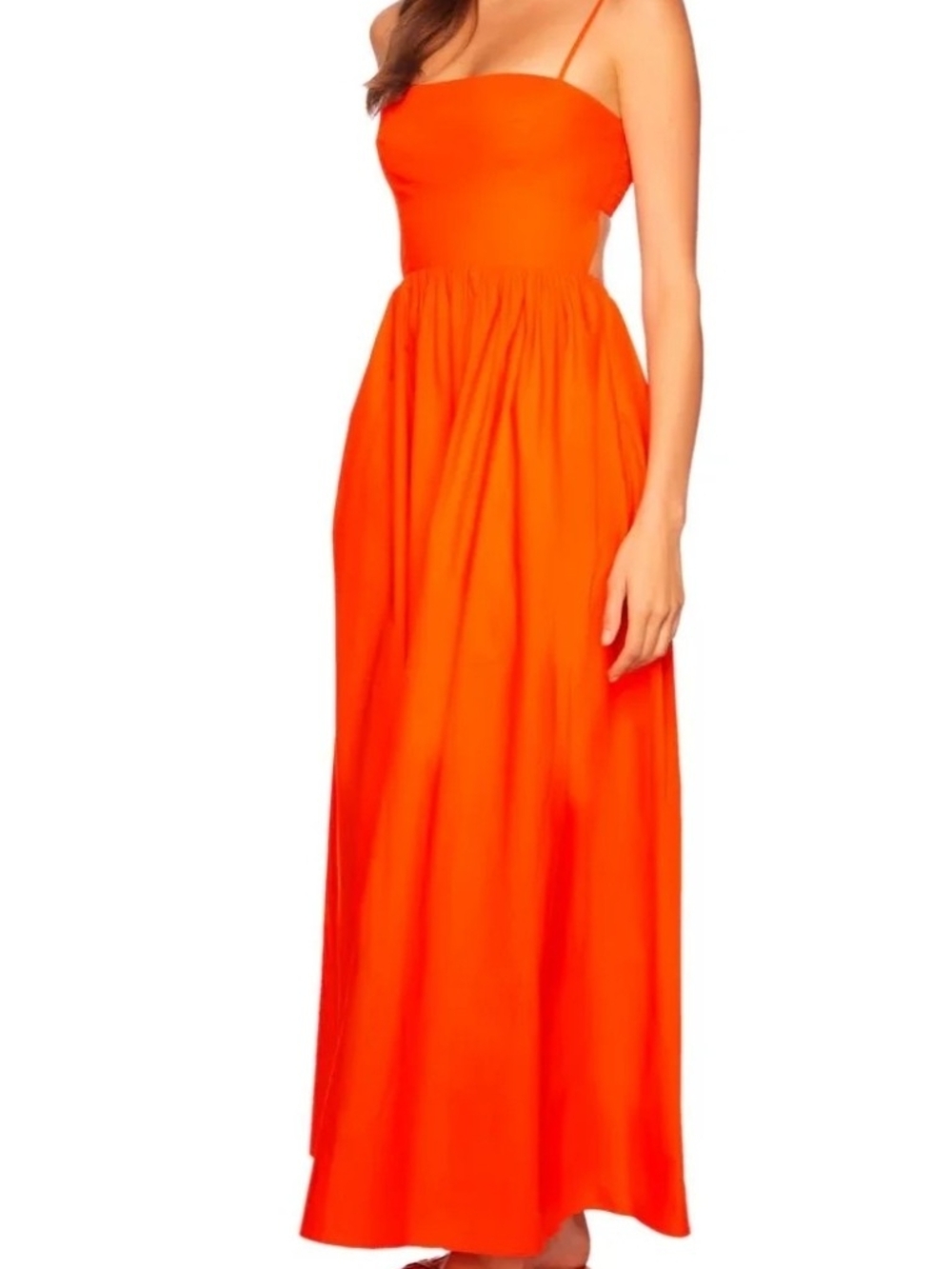 Susana Monaco | Mandarin Poplin Open-Back Maxi Dress